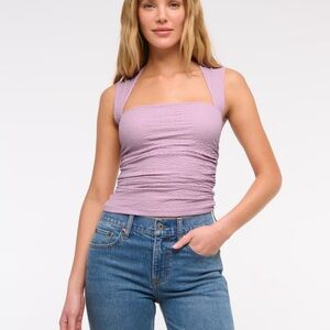 Abercrombie & Fitch Fitted Ruched Tank Top